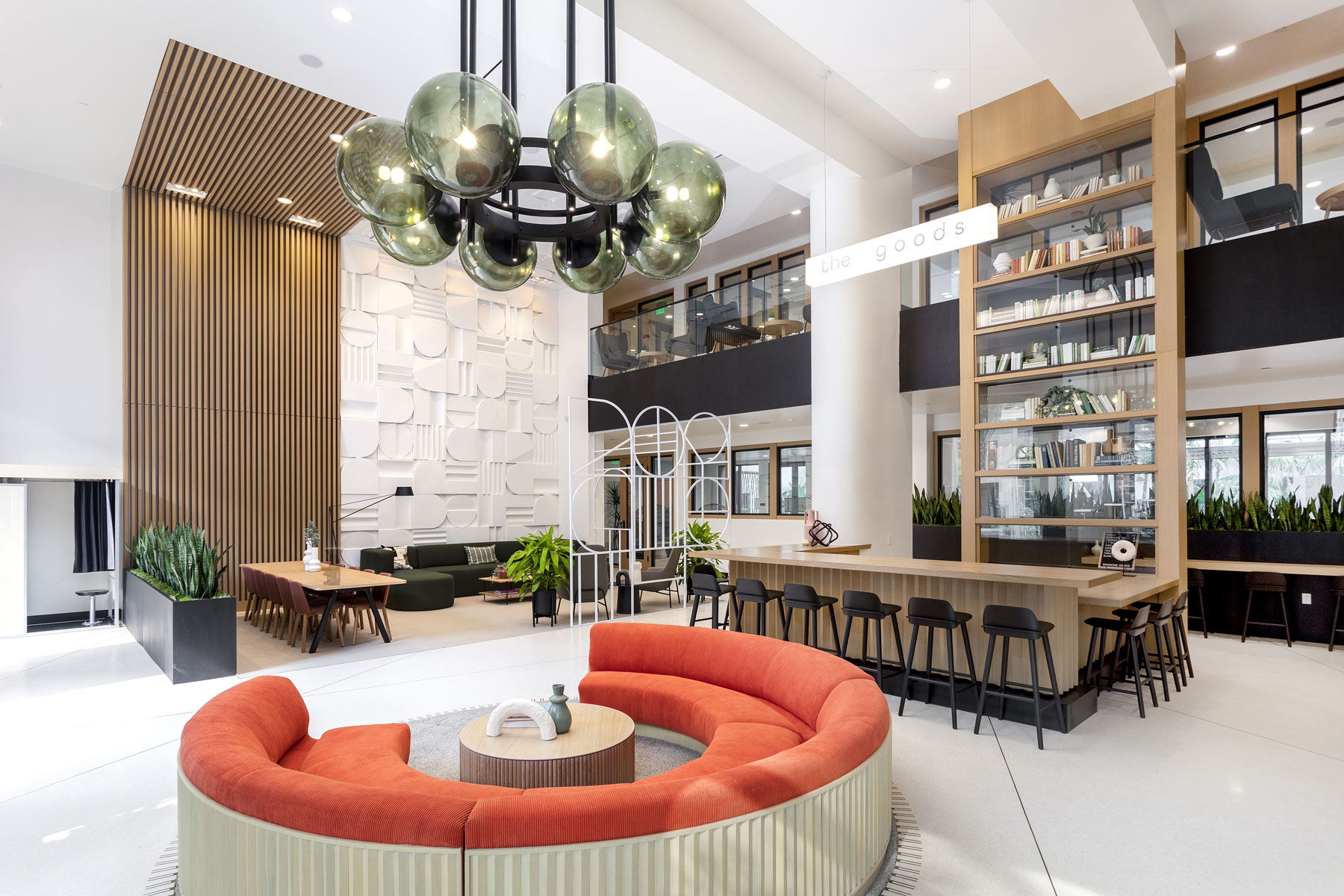 lobby and coworking space at broadstone archive apartments